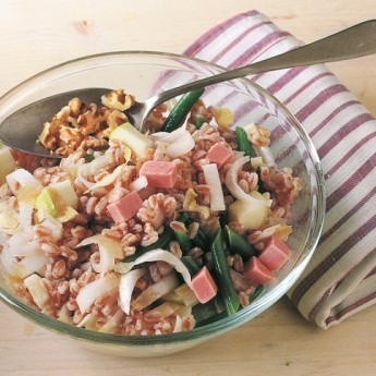 Ricetta Insalata Di Farro, Mela Verde, Fagiolini E Prosciutto