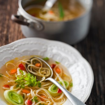 Ricetta Linguine Di Riso In Brodo