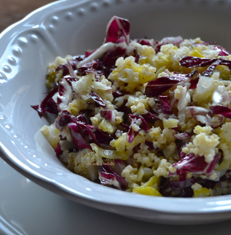 Insalata vegana di miglio radicchio e sedano rapa