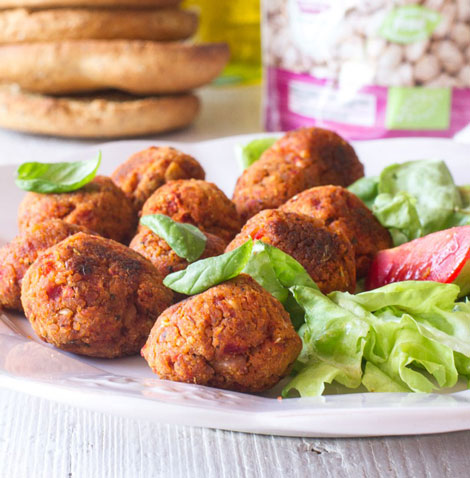 Polpette di Fagioli Borlotti e Peperoni Arrosto